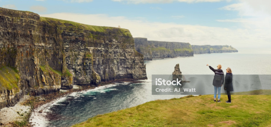 Family on day out visiting the cliffs on the Wild Atlantic Way